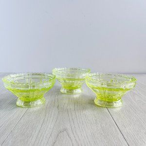 Vintage “Vaseline Glass” Dessert Dishes